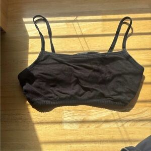 Fruit of the Loom Black Cotton Stretch Bralette Tank